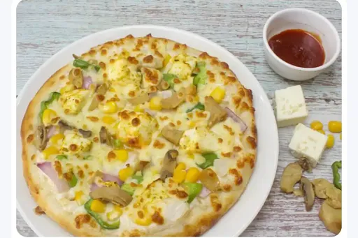 Veg Cheese Pizza [7 Inches] With Thums Up Soft Beverage [750 Ml]