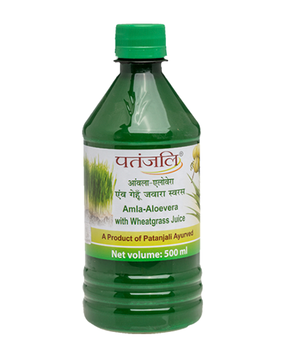 Patanjali Amla-Aloevera With Wheatgrass Juice - 500 ml