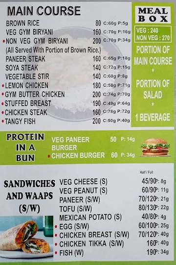 Nutritious Bites menu 