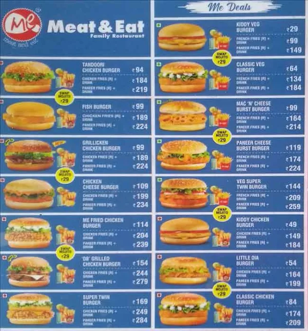 Meat & Eat menu 