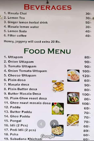 Vanakkam Goa Cafe menu 1