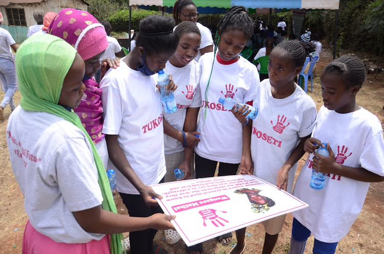 Girls from informal settlements mark the International day for the girl child on October 11..