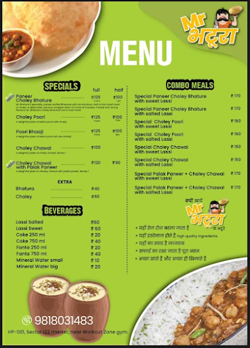 Mr. Bhatura menu 