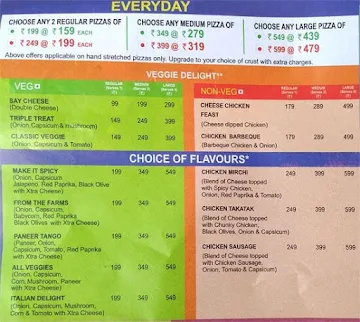 Hello Pizza menu 