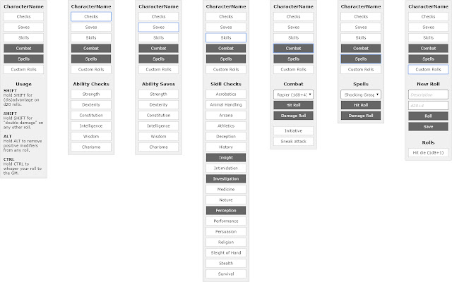 Roll20: Click & Roll chrome extension