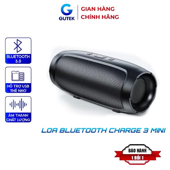 Loa Bluetooth Nghe Nhạc Gutek Charge 3 Mini Không Dây Cầm Tay Nhỏ Gọn Cắm Usb Thẻ Nhớ