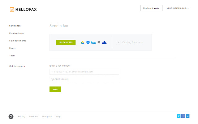 HelloFax chrome extension