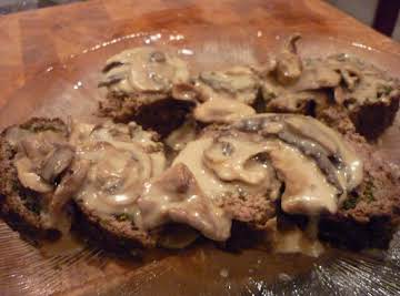 Meatloaf Rollatini with Wild Mushroom Wine Sauce