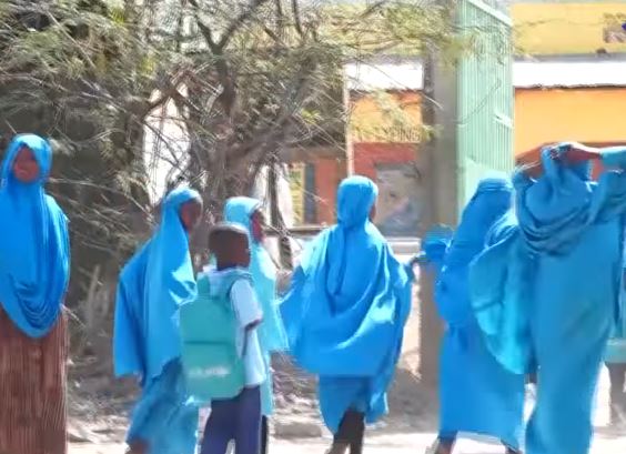 ECDE pupils at Wagberi Primary School in Wajir on Monday