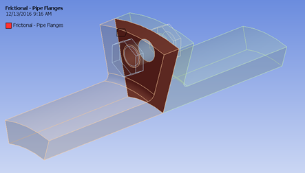 ANSYS | Контакт с трением между фланцами