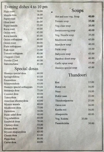 Shenoy's Pure Veg menu 