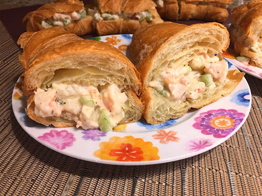 Croissants filled with shrimp salad.