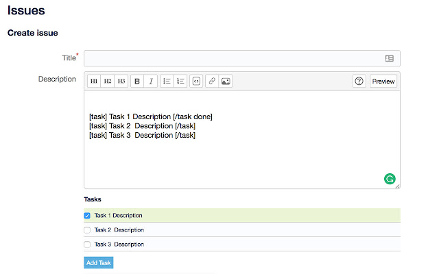 Bitbucket Issue Tasks chrome extension