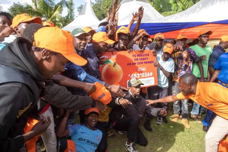 ODM members during registration in Meru County on February 3, 2024.