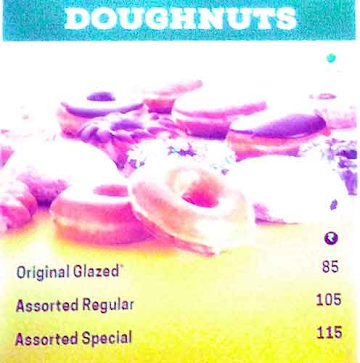 Krispy Kreme menu 