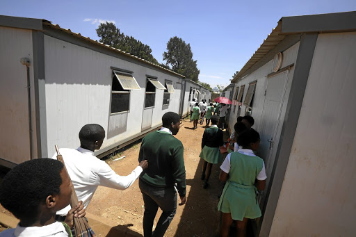 Dispute over mobile classrooms threatening exams at Kwadedangendlale High School in Zola, Soweto. / ANTONIO MUCHAVE