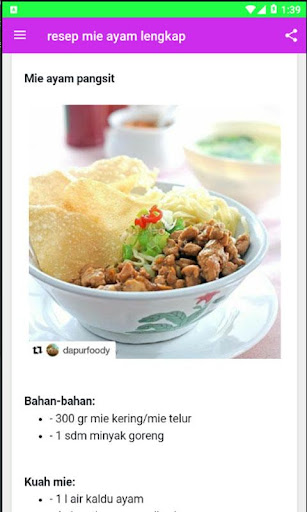 Resep Mie Ayam Lengkap