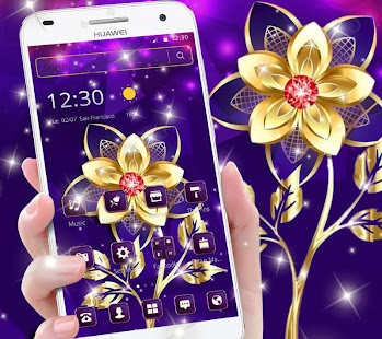 Violet Gold Flower Luxury Theme(圖4)-速報App