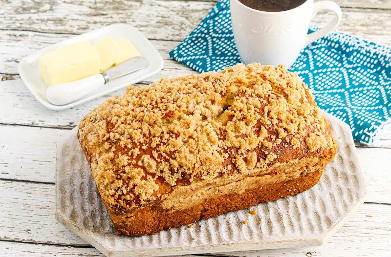 Busia's Polish Coffee Cake Ready To Be Sliced.