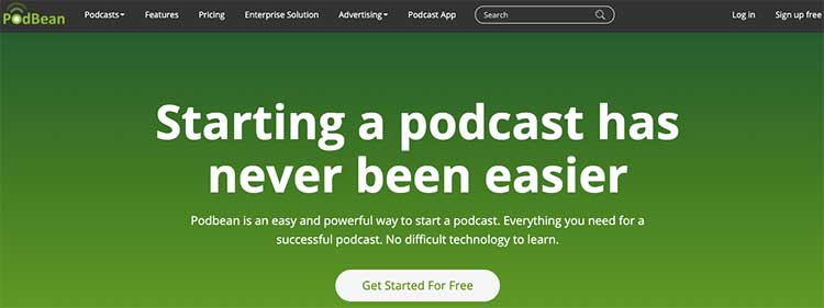 Inicio de PodBean