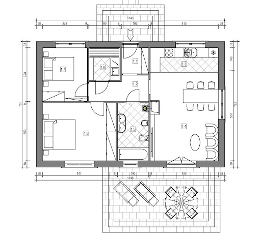 003 ET-M 70_k - domek Miodowy-M 70_k - Rzut parteru