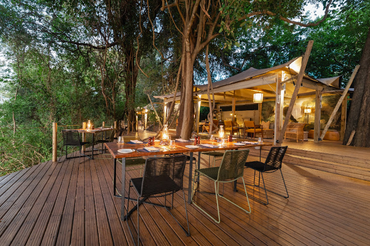 Dusk on the deck at Tsowa Safari Island.