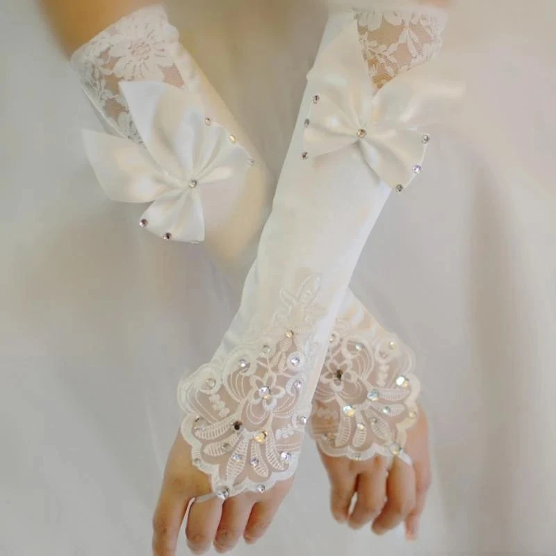 Title 2, Spitzengarn-Schleifenhandschuhe für Frauen