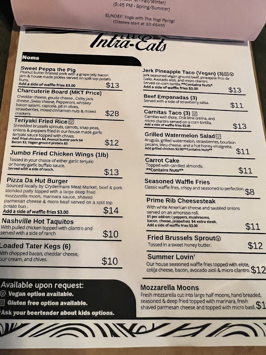 Food menu