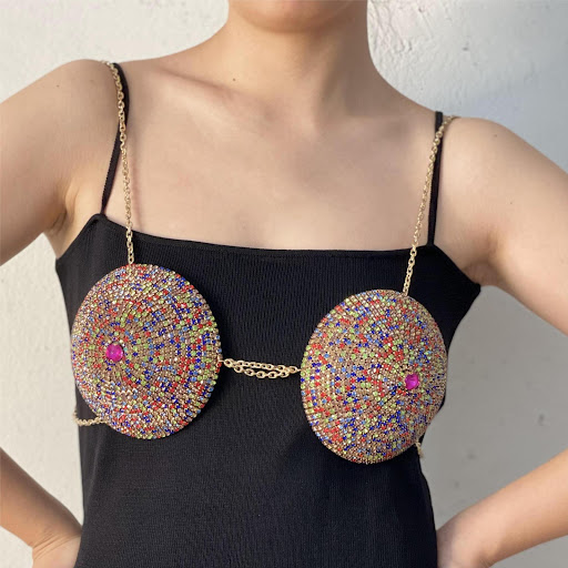 Title 5, Womens colorful glass rhinestone body chains, ...
