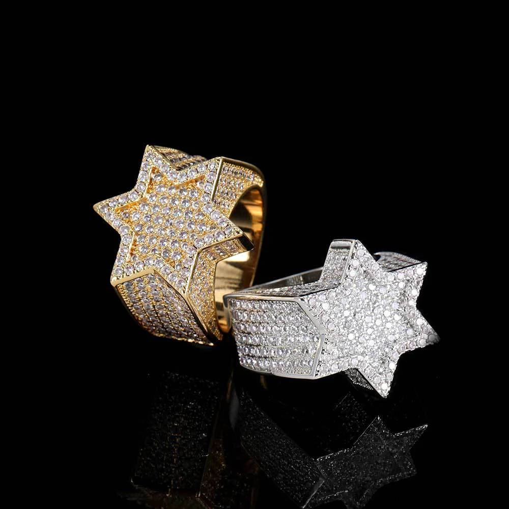 Title 3, Anillo de hombre estrella de seis puntas con ci...