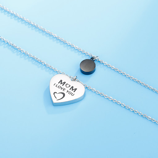 Title 1, Simple Titanium Steel Plated 18K Gold Heart Sha...