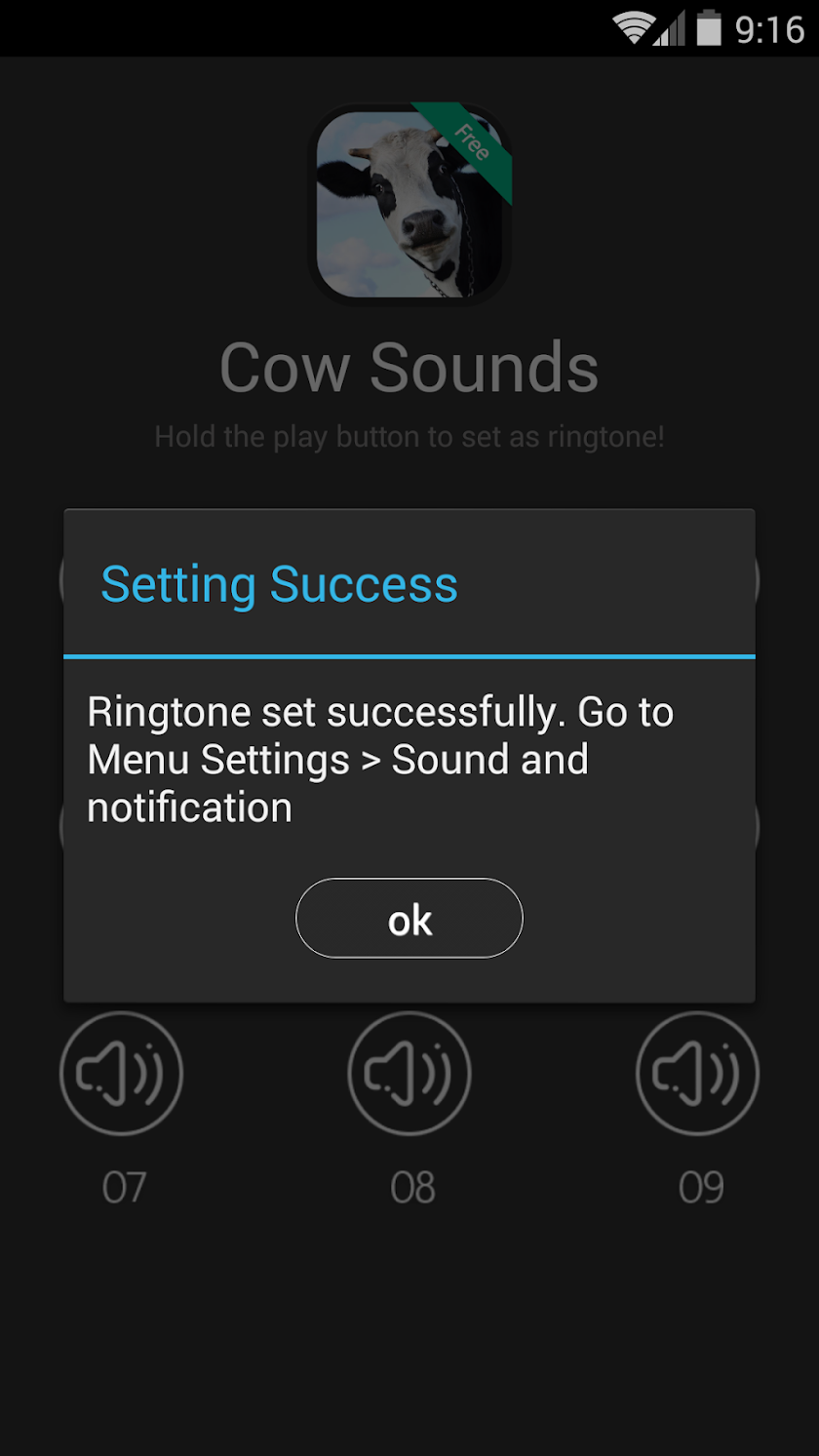 Cow Sounds Screen 3