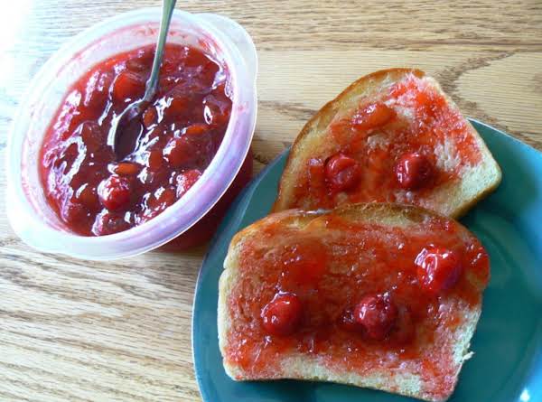 Cherry, Rhubarb, Raspberry Freezer Jam_image