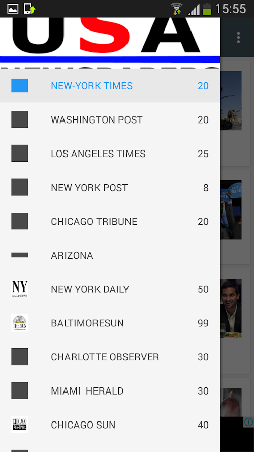 Android application Usa newspapers screenshort
