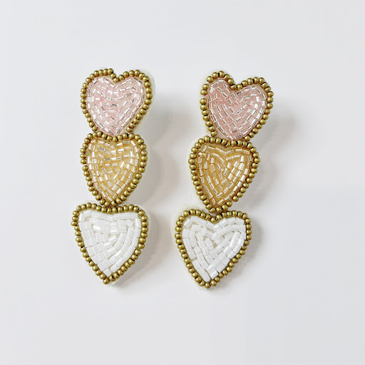 Title 3, Commuter Fabric Handmade Bead Three-layer Heart...