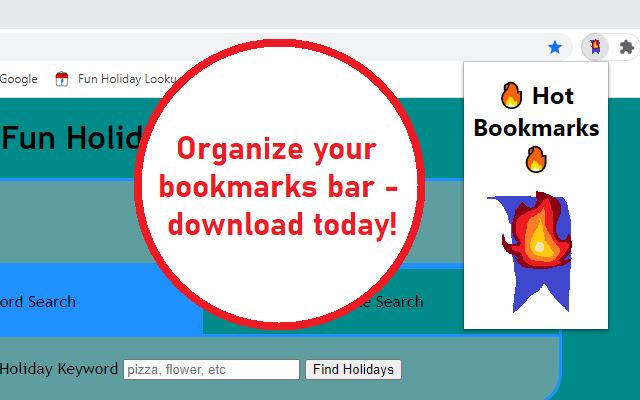 Hot Bookmarks Bar chrome extension