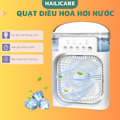 Quạt Điều Hoà Mini, Quạt Hơi Nước Để Bàn 3 Chế Độ Gió Dung Tích Bình Chứa Nước 600Ml Tích Hợp Đèn Led Cao Cấp