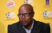 Former Bafana Bafana striker Phil Masinga speaks during a press conference at Safa House  in Johannesburg on July 26 2018.