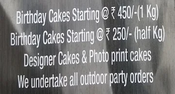 Bakers Day menu 