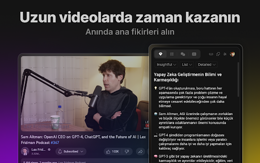 Eightify: Yapay Zeka ile YouTube Video Özetleyici