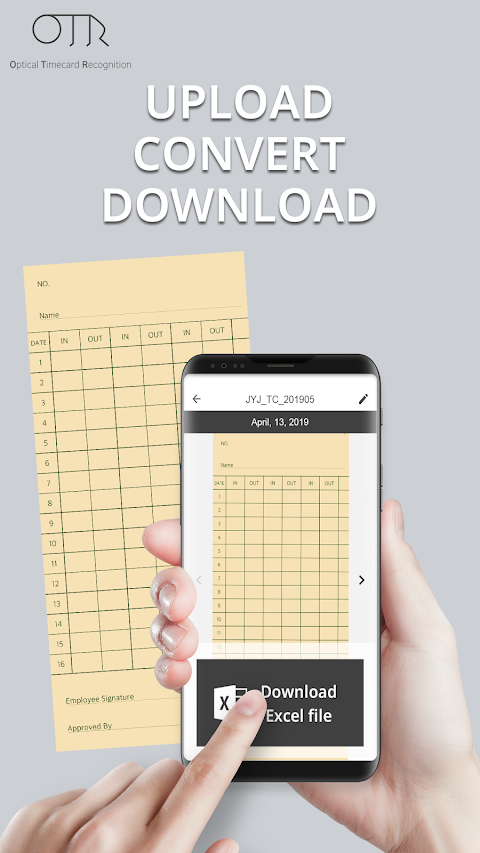 OTR - 紙の出退勤記録機をエクセルファイルに変換のおすすめ画像1