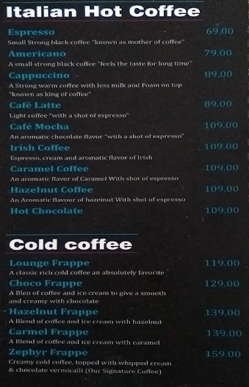 Zephyr menu 