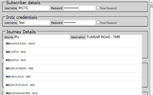 IRCTC Tatkal autofill Preview 3