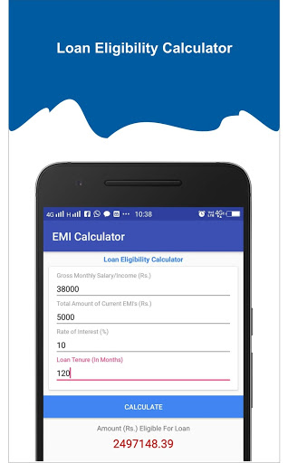 Screenshot EMI Calculator (Home & Persona