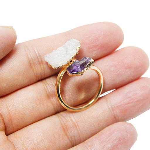 Title 1, Natural Amethyst Black Tourmaline White Crystal...