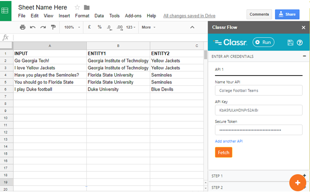Screenshot of Classr for Sheets