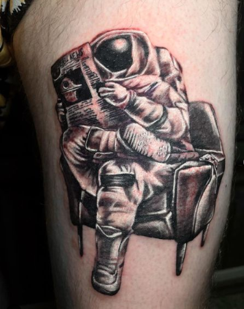 Reading Astronaut Tattoo