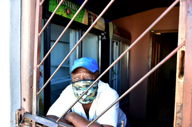 Owner of Bra Day's Tavern, David Ntakwetu, at his tavern in Zwide, which has been shut for almost two months under the national lockdown to curb the spread of Covid-19