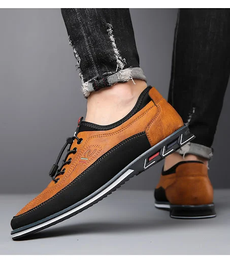 Title 7, Zapatos de cuero genuino deportivos para hombre...