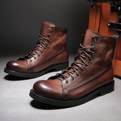 Title 4, British Style Brush Color Worker Boot, durable ...